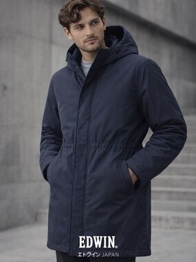 EDWIN Japanese Vintage Parka with Zipper and Magnetic closure minimalist tech XL